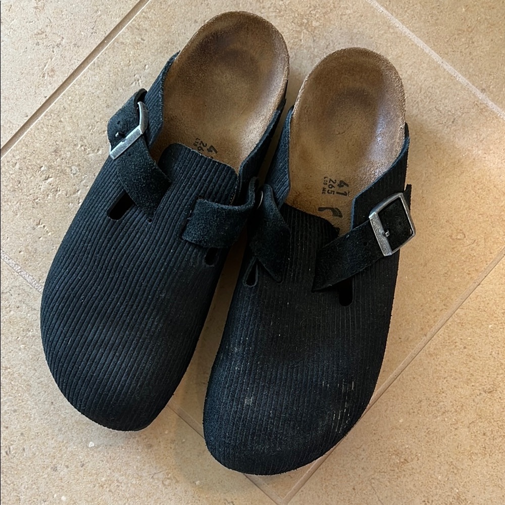 Birkenstock Boston Clog Black Corduroy Size 42
